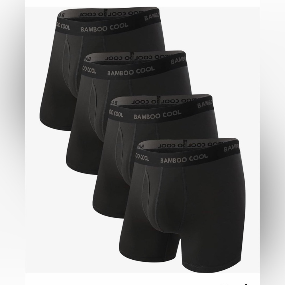 BAMBOO Cool Men's Black Boxer Briefs - 4 Pack